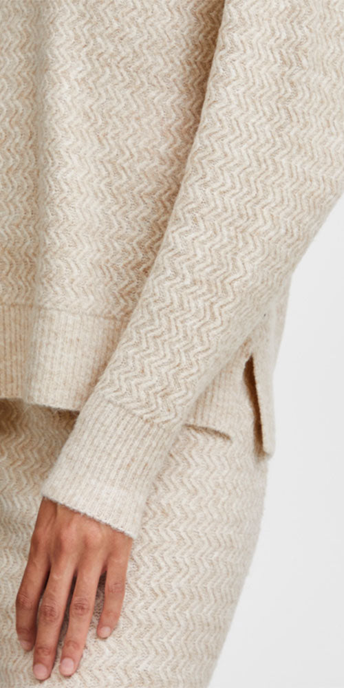 B.Young Textured Pullover, birch