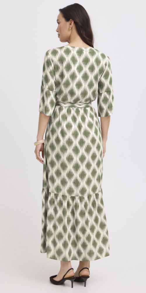 B.Young Tiered Ikat Dress, olive