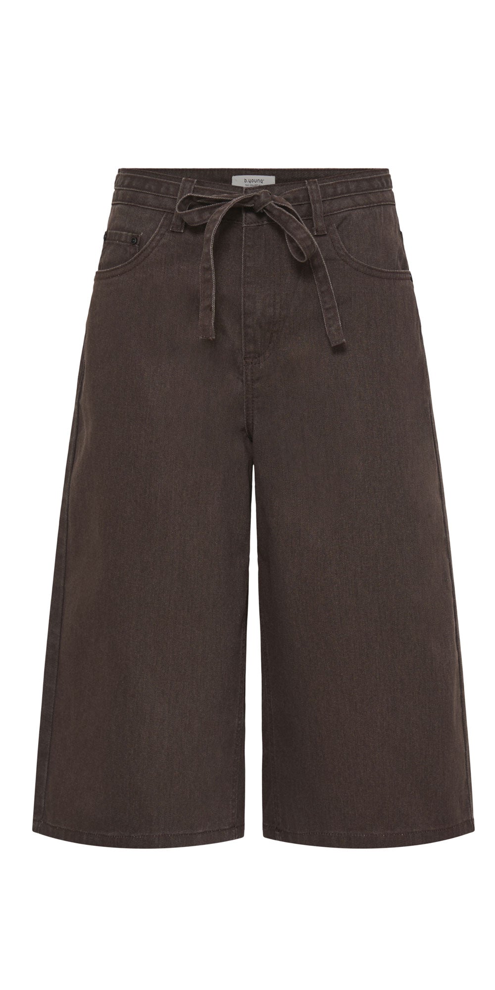 B.Young Tie Detail Jorts, washed chocolate