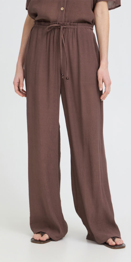 B.Young Crinkle Drawstring Pants, mocha