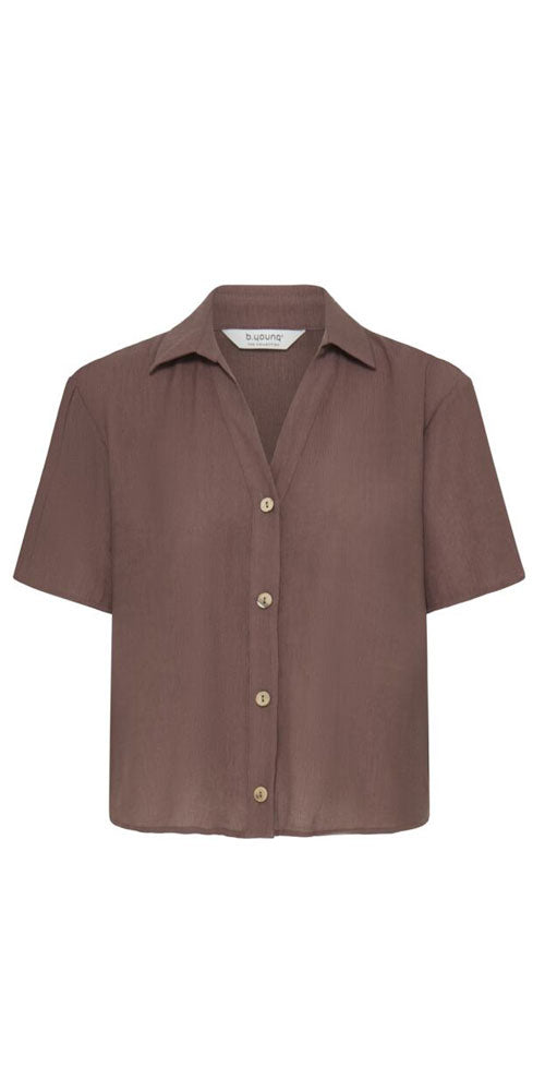 B.Young Crinkle Tunic Shirt, mocha