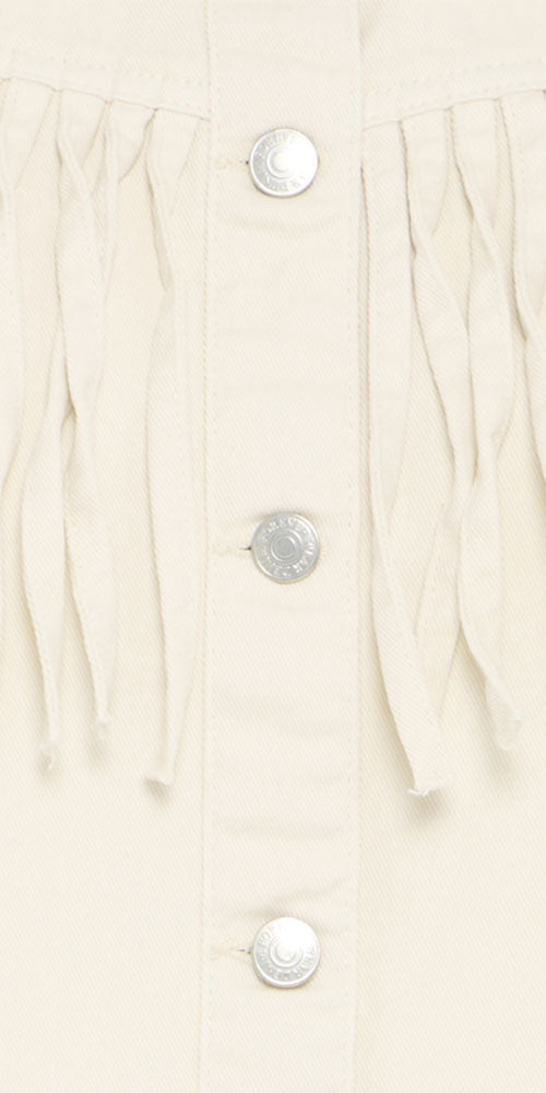 B.Young Fringed Denim Shacket