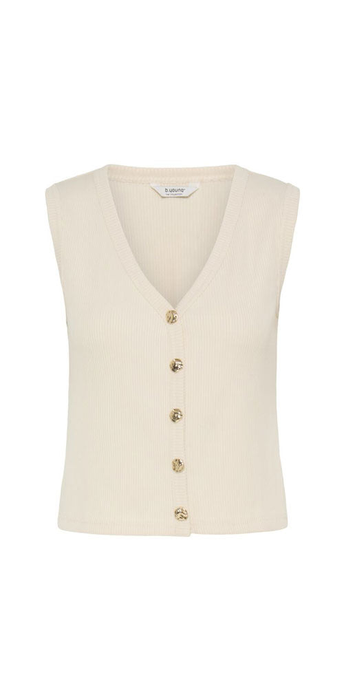 B.Young Ribbed Jersey Vest, birch