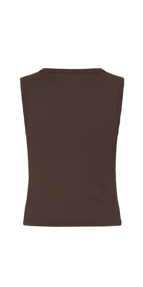 B.Young Ribbed Jersey Vest, espresso