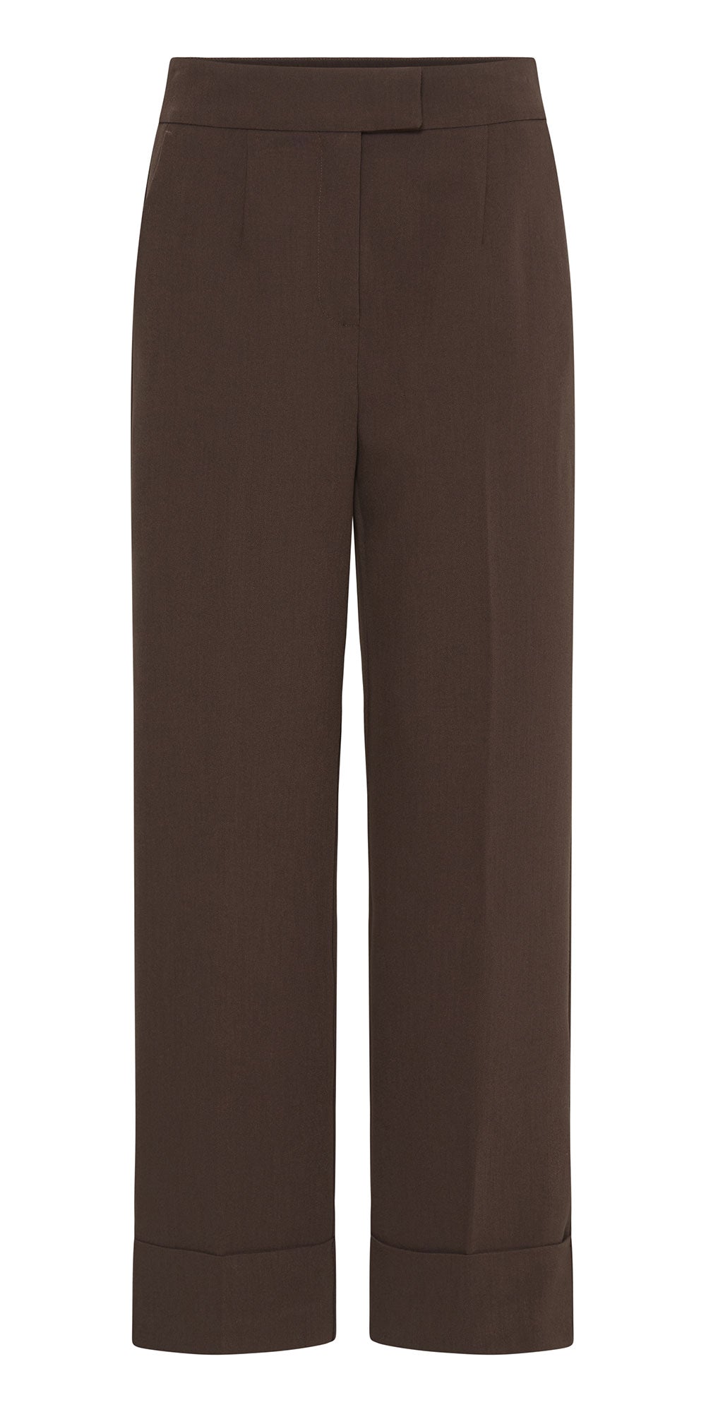 B.Young Cuffed Trousers, chocolate brown