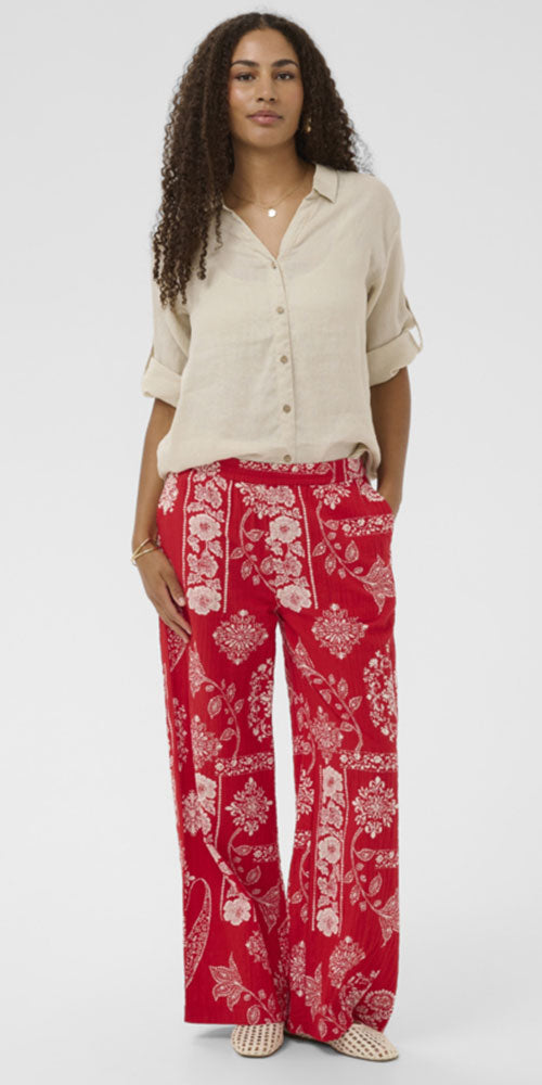 Cream Bandana Print Pants