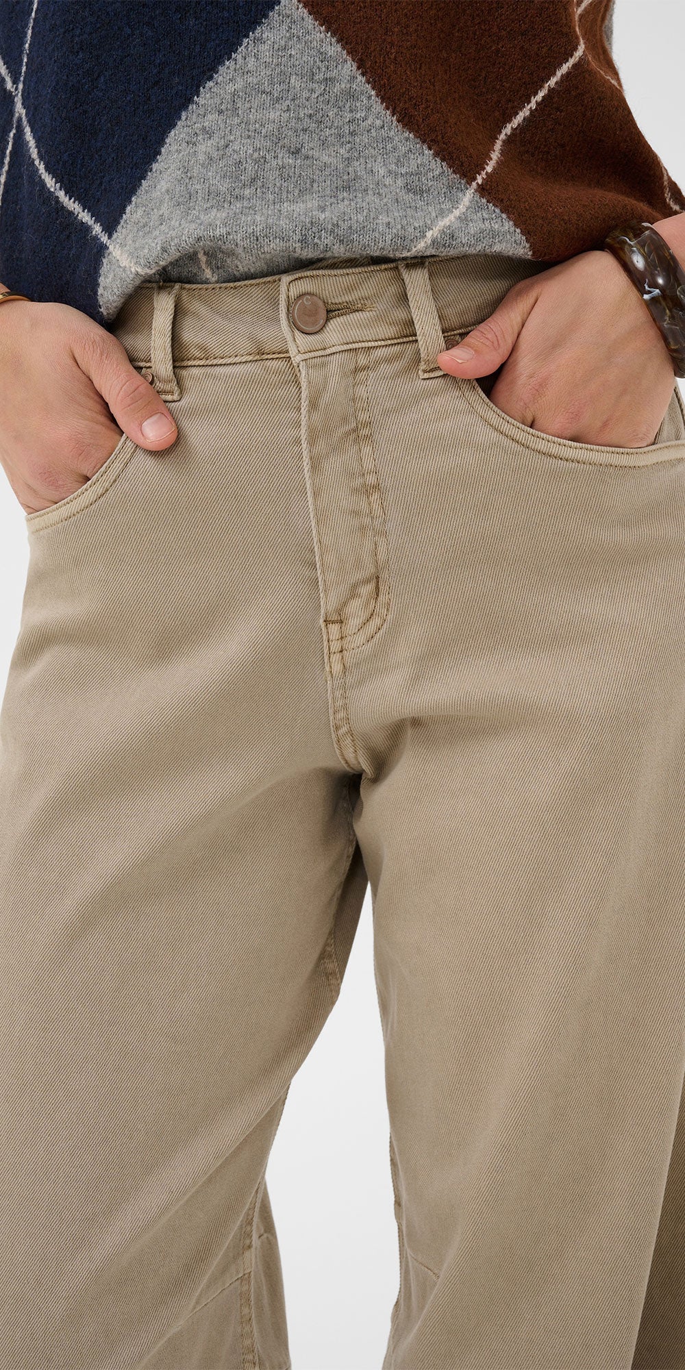 Cream Barrel Jeans, cobblestone
