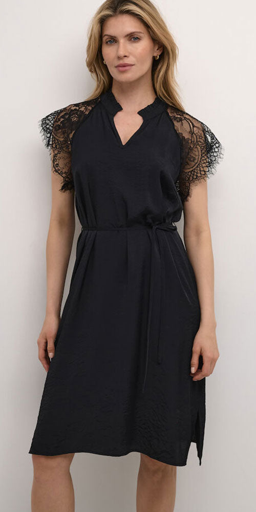 Cream Cap Sleeve Slip Dress