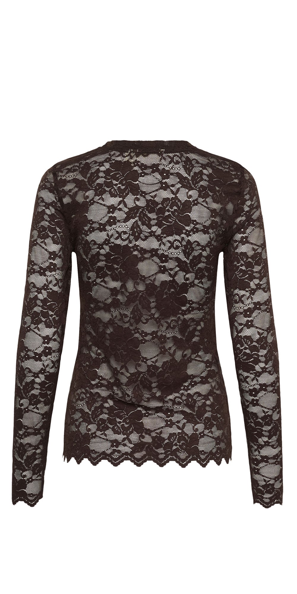Cream Lace Top, brown