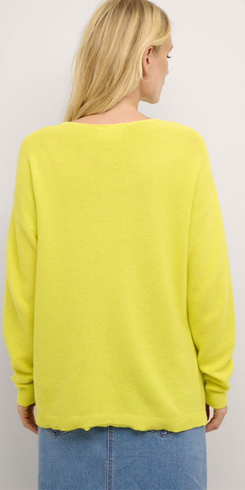 Cream Cotton Pullover, bright yellow
