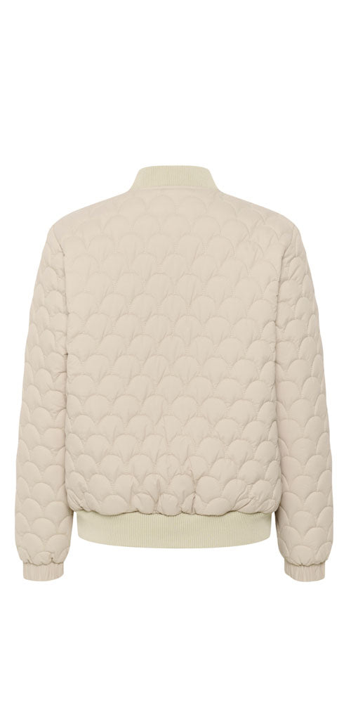 Cream Quilted Bomber