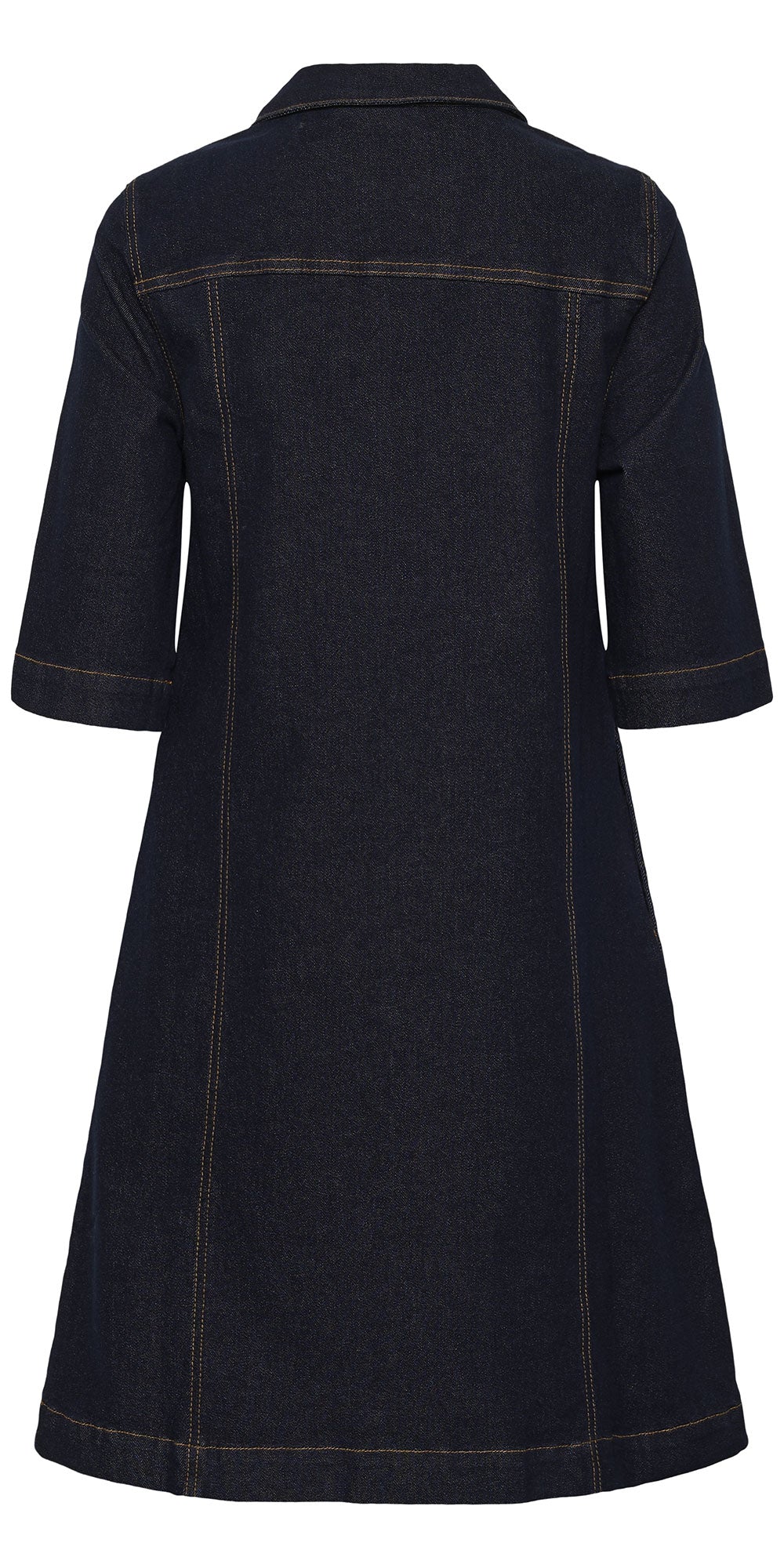 Cream Stretch Denim Dress