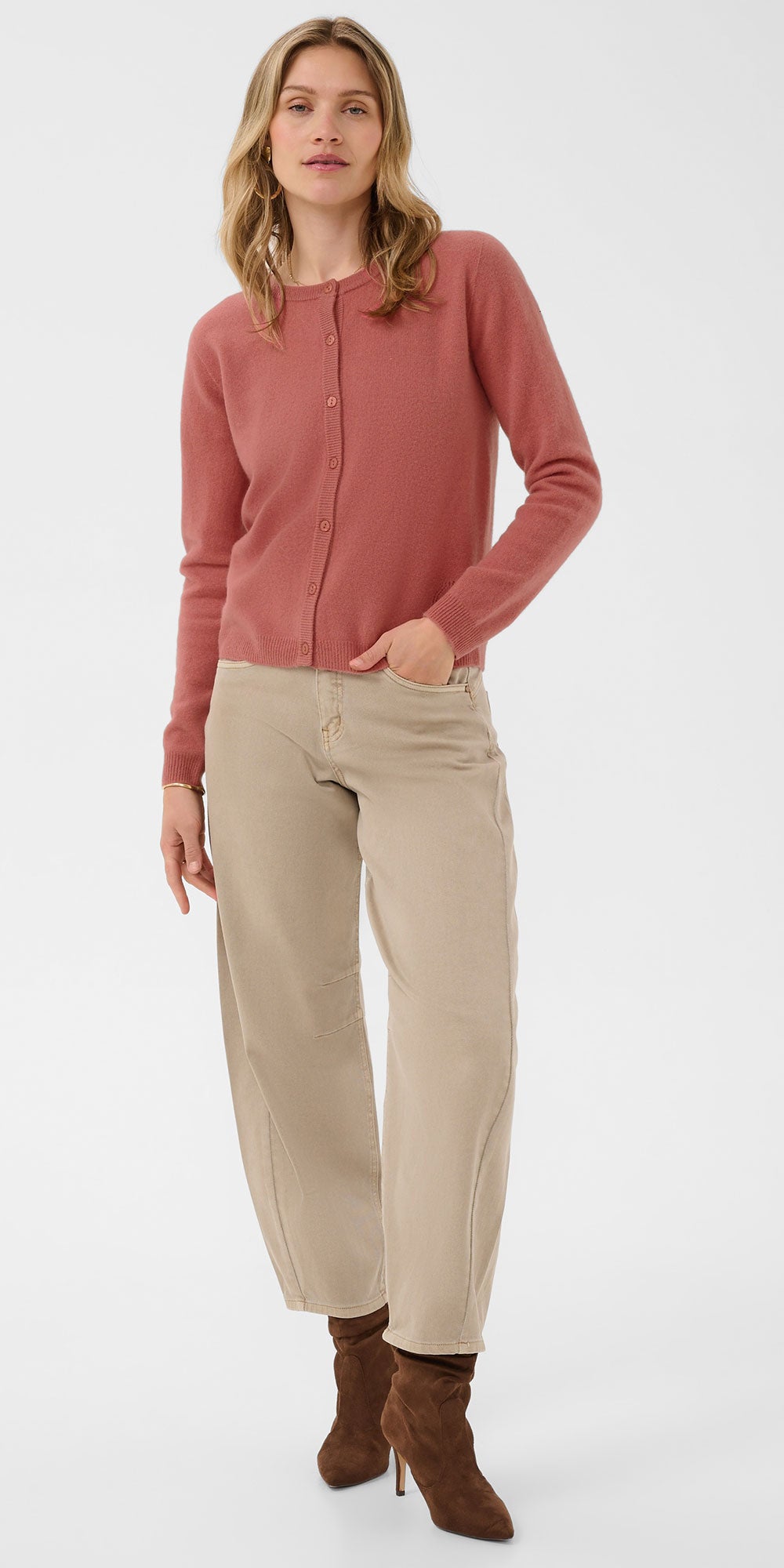 Cream Wool Cardy, mauvewood