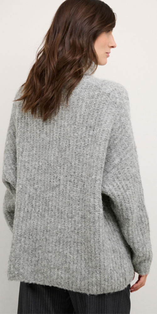 Culture Rib Turtleneck Pullover, light grey