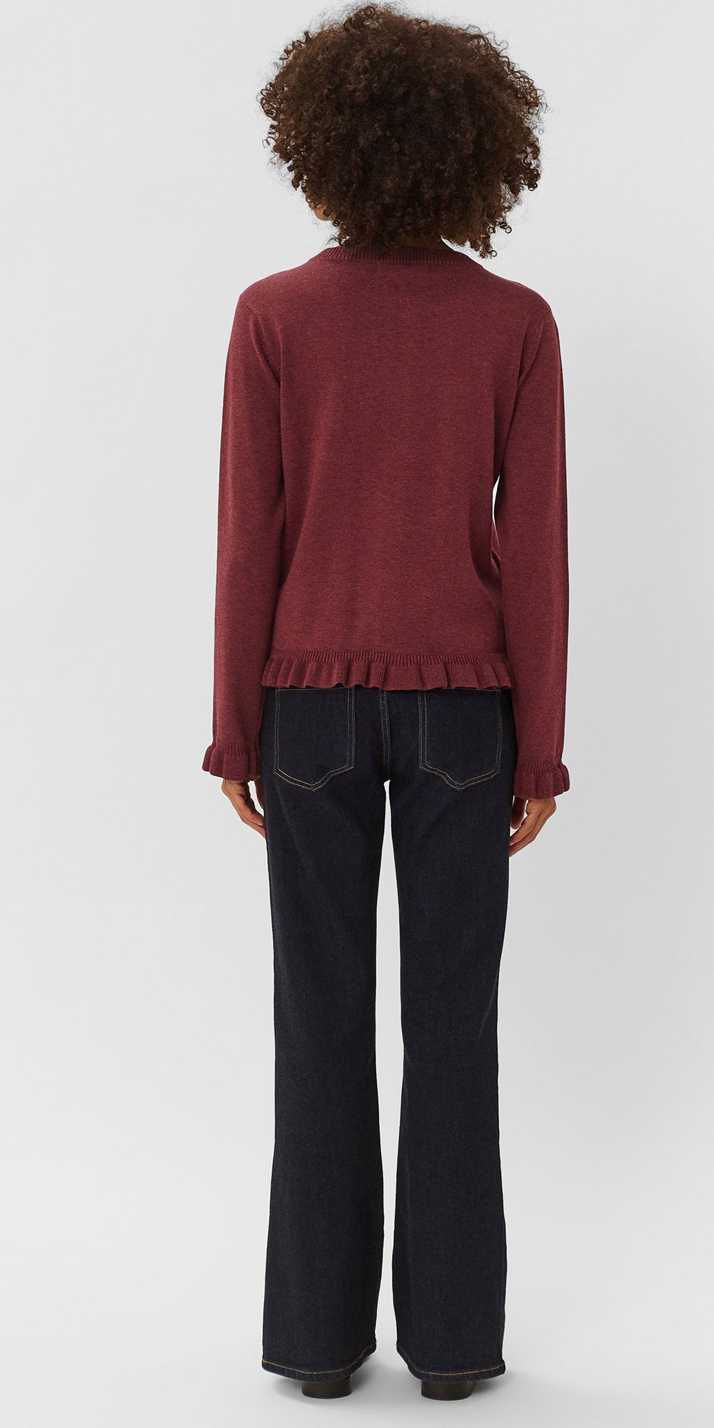 Culture Heart Button Frill Cardy, wine