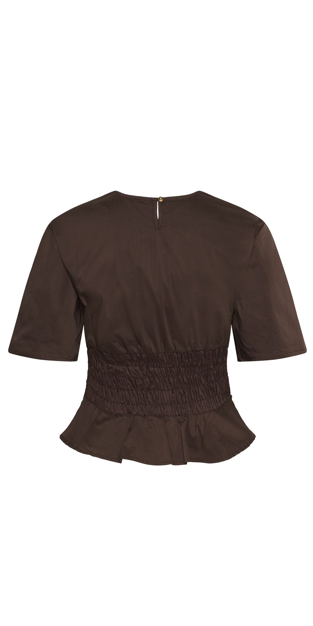 Culture Stitched Detail Blouse, dark brown