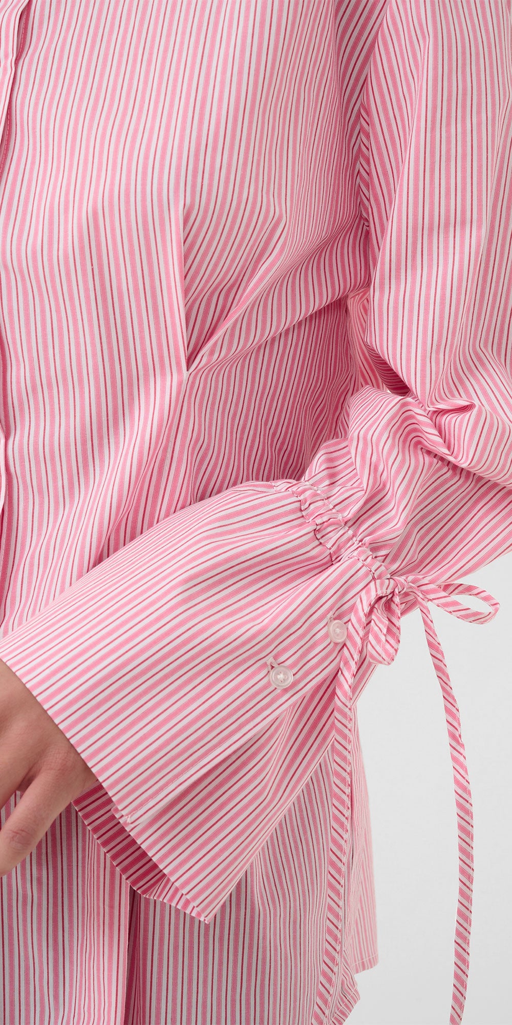 Culture Sculptural Poplin Shirt, pink stripe