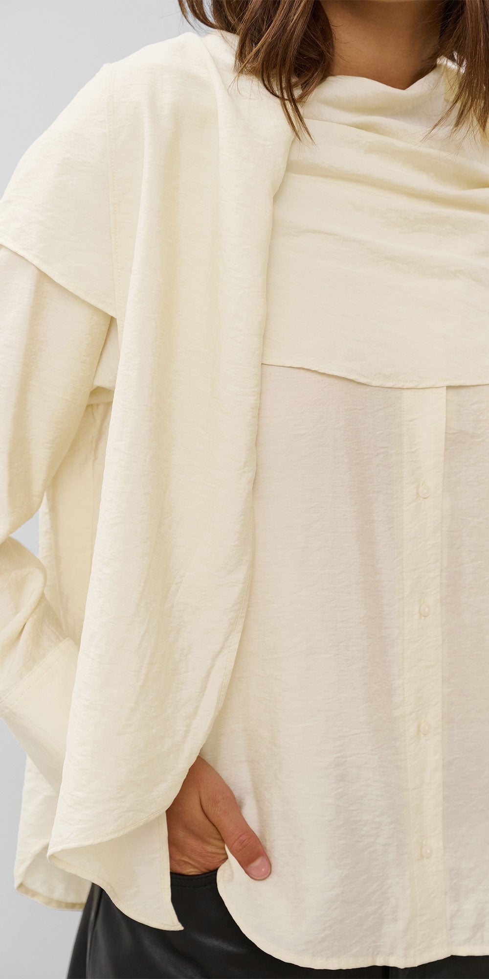 Soaked Scarf Blouse, sand shell