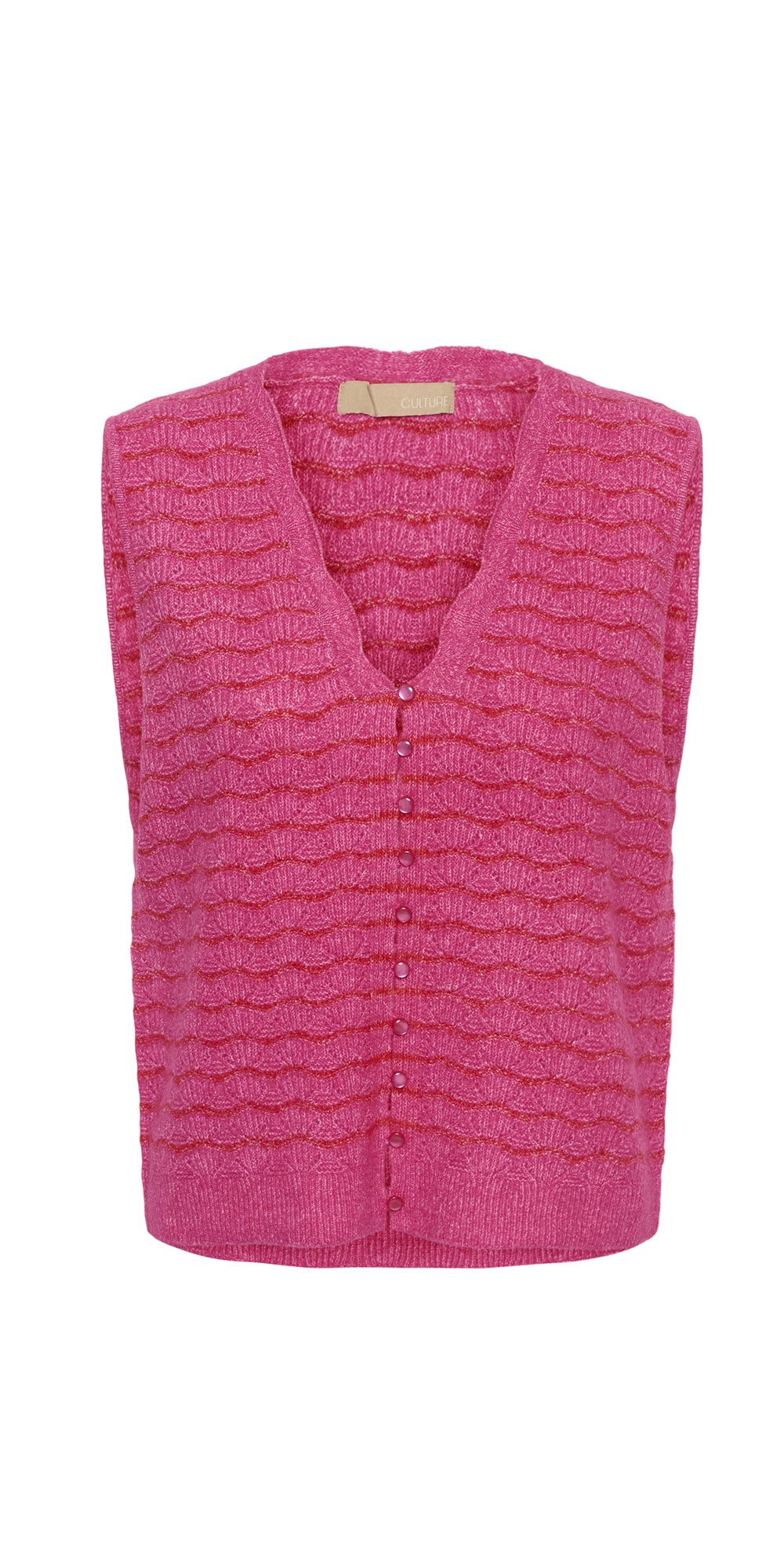 Culture Scalloped Straight-line Vest, pink