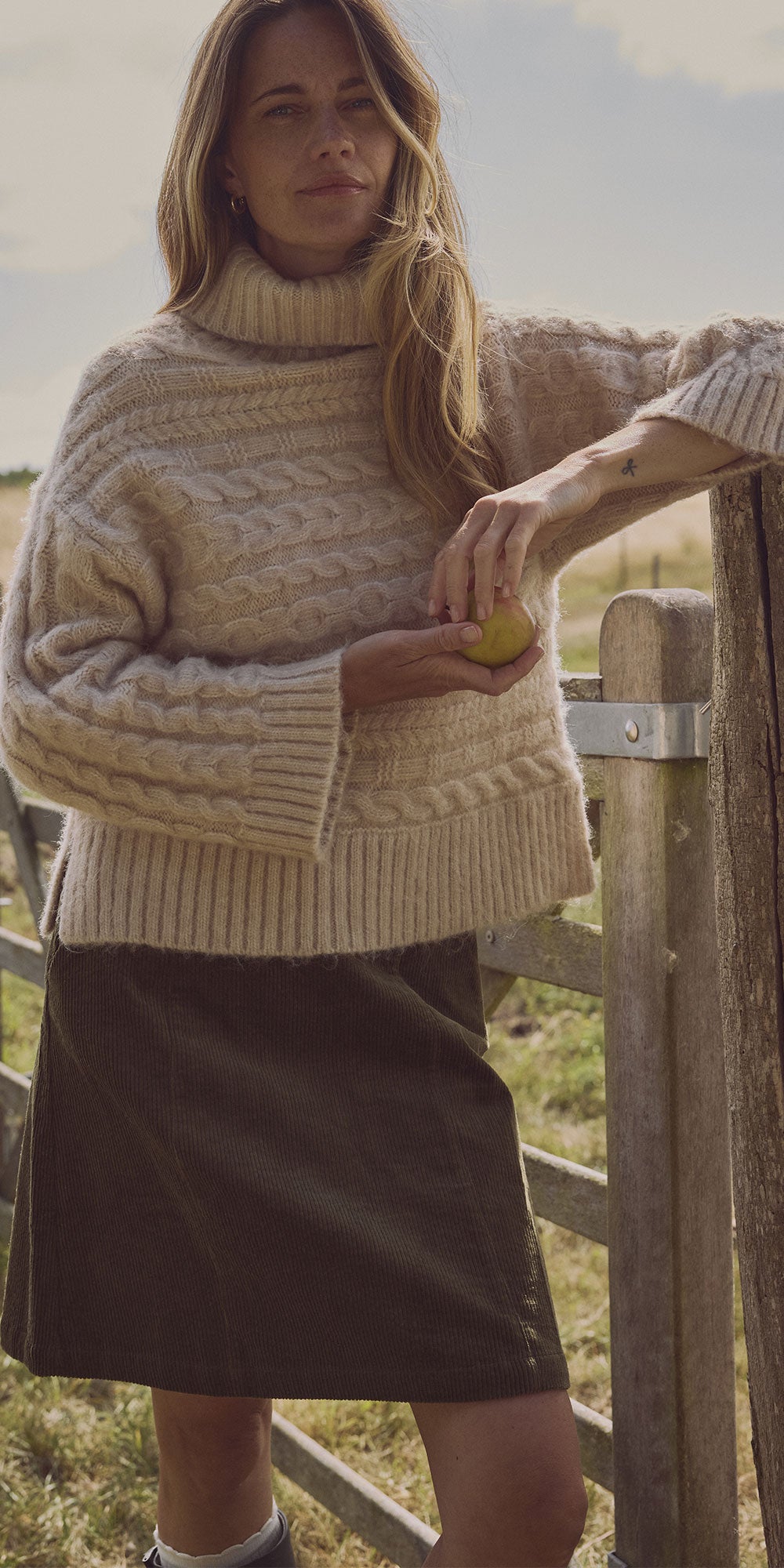 Fransa Boxy Cable Sweater
