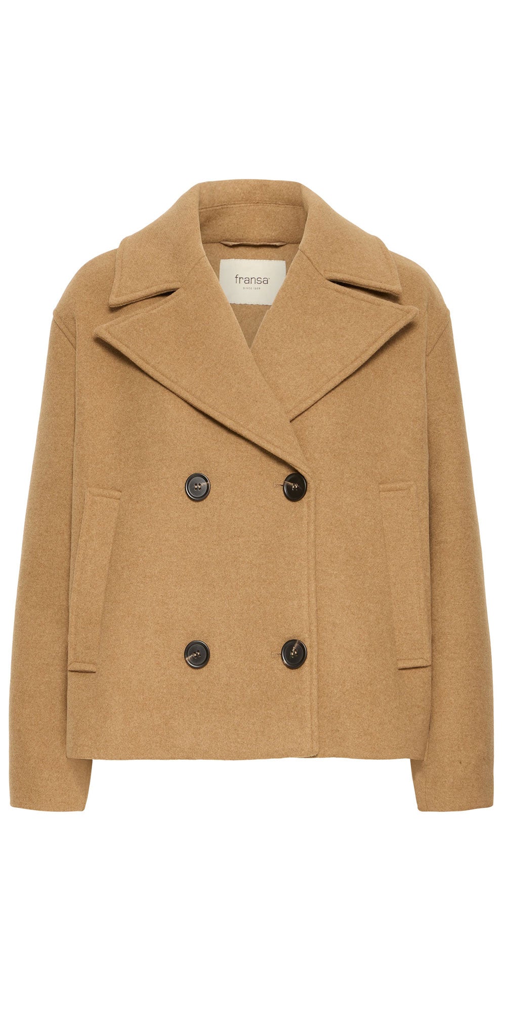 Fransa Pea Coat, camel