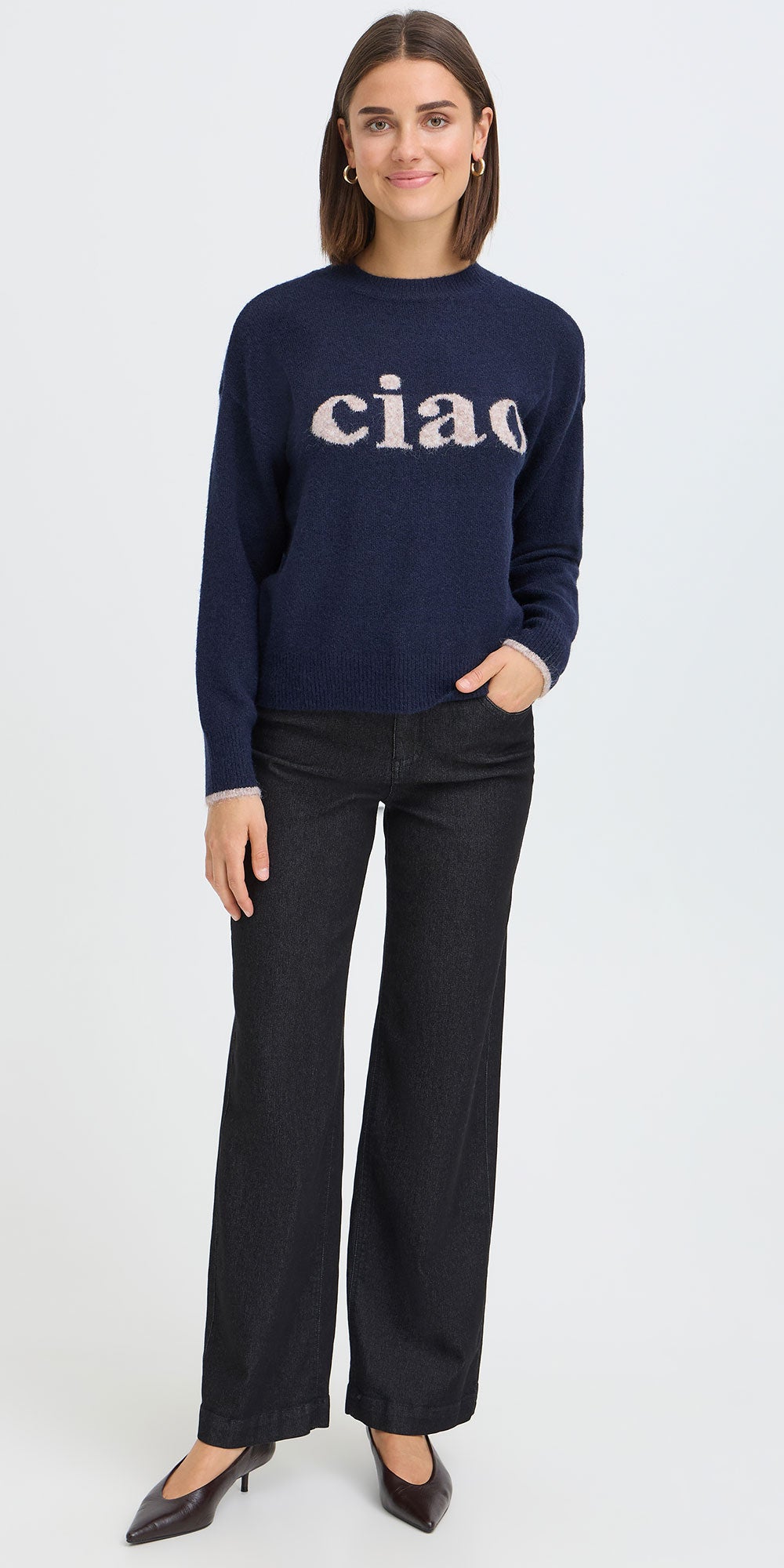Fransa Ciao Sweater, navy