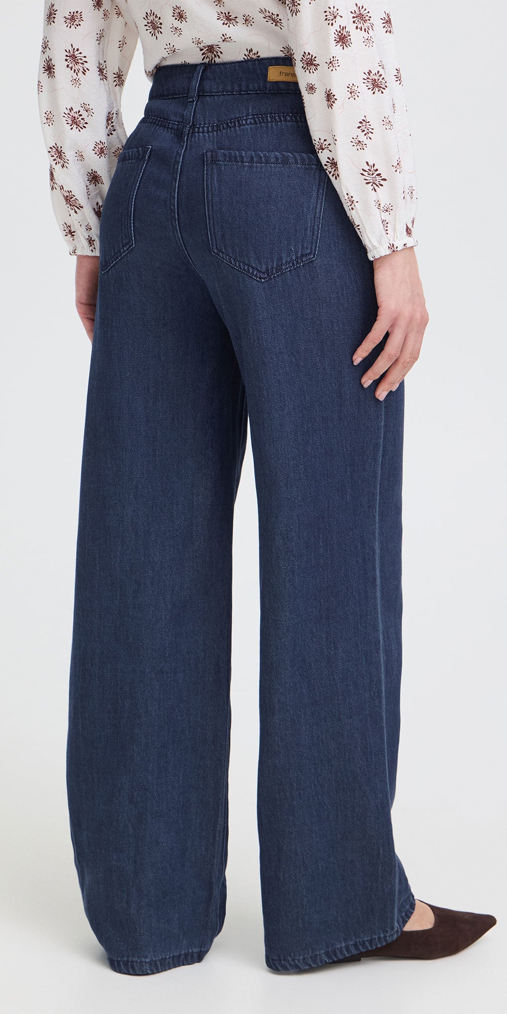 Fransa Dark Denim Wide Jeans