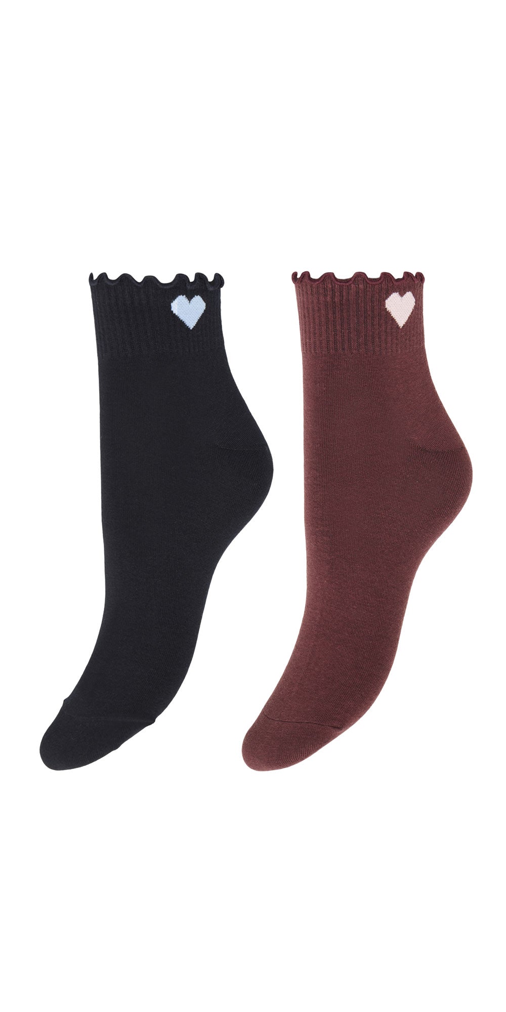 Fransa Heart Socks, 2-pack