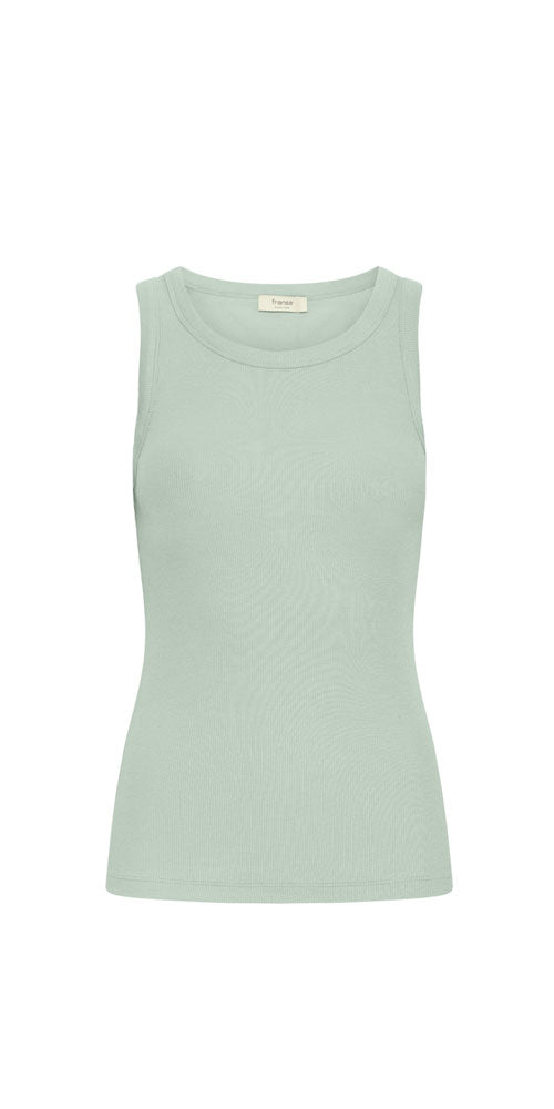 Fransa Ribbed Tank, mint green