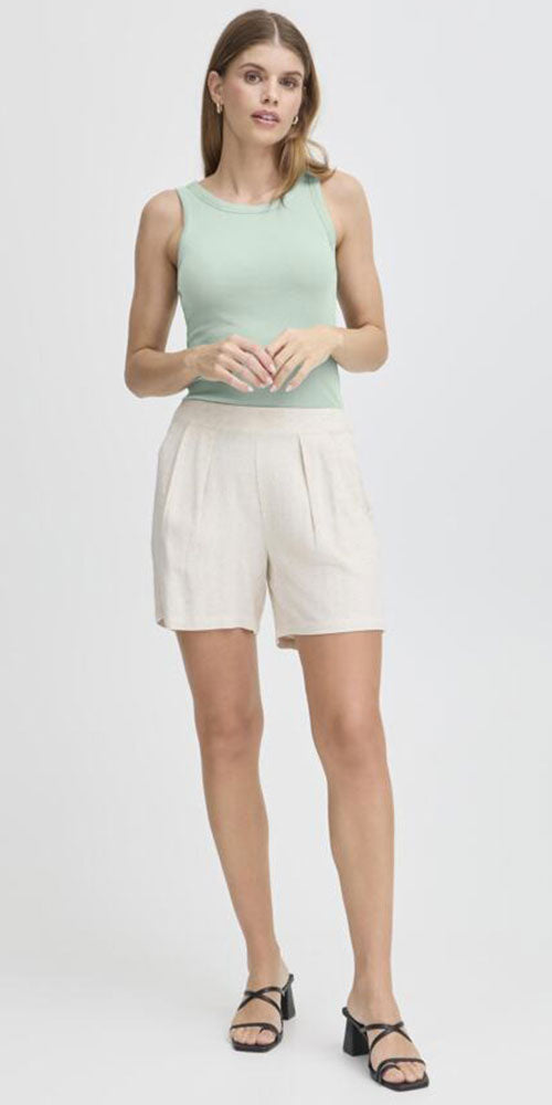 Fransa Ribbed Tank, mint green