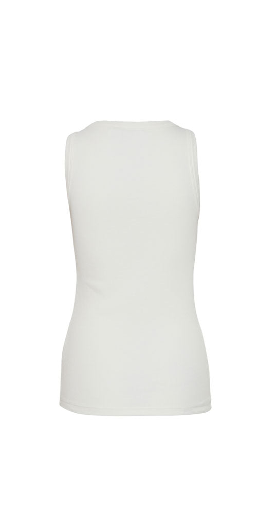 Fransa Ribbed Tank, off-white
