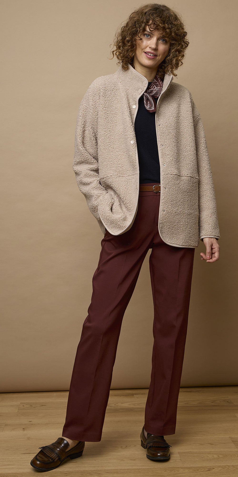 Fransa Teddy Jacket, stone