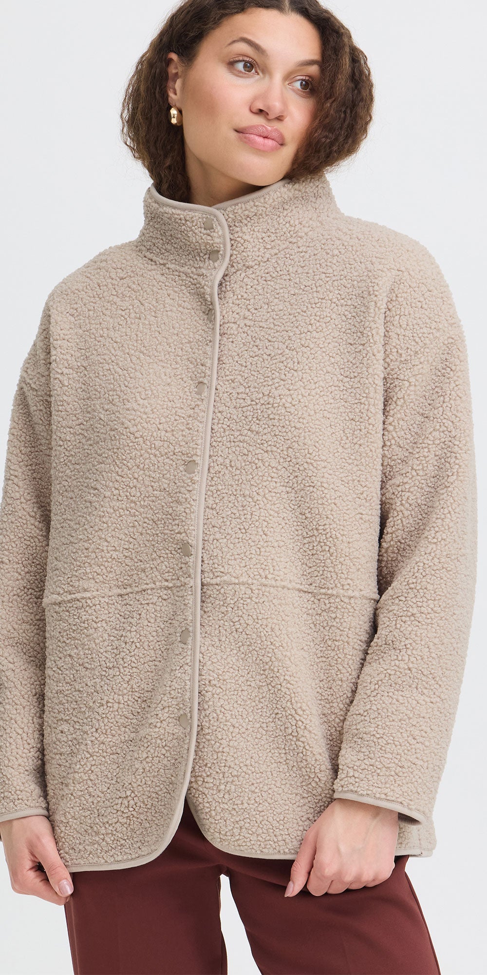 Fransa Teddy Jacket, stone