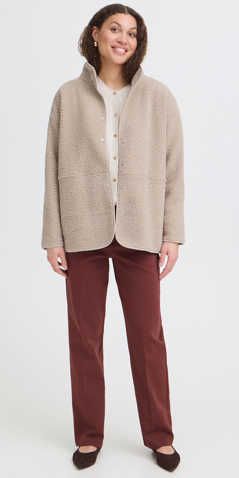Fransa Teddy Jacket, stone