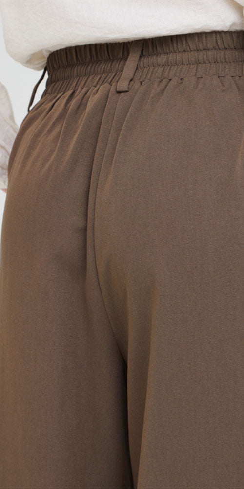 Fransa Pleated Wide Leg Trousers, mushroom