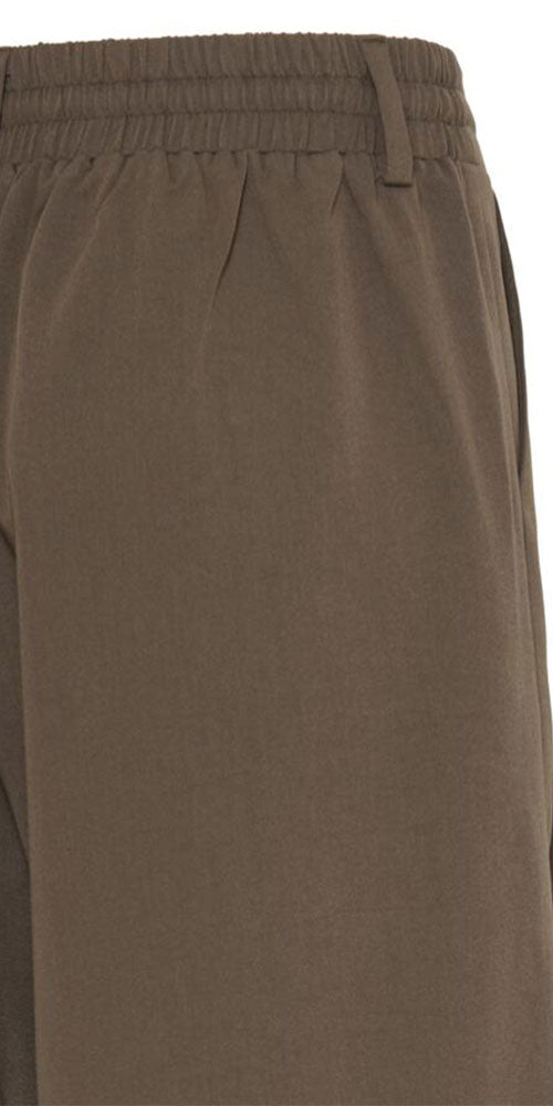 Fransa Pleated Wide Leg Trousers, mushroom