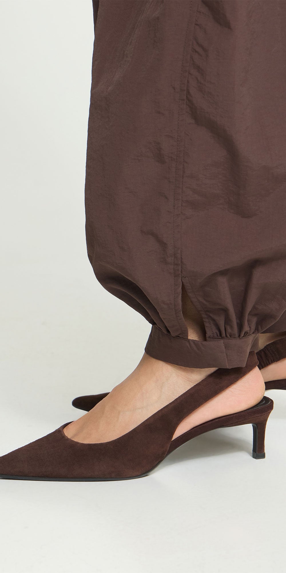 Ichi Gathered Balloon Pants, chocolate brown