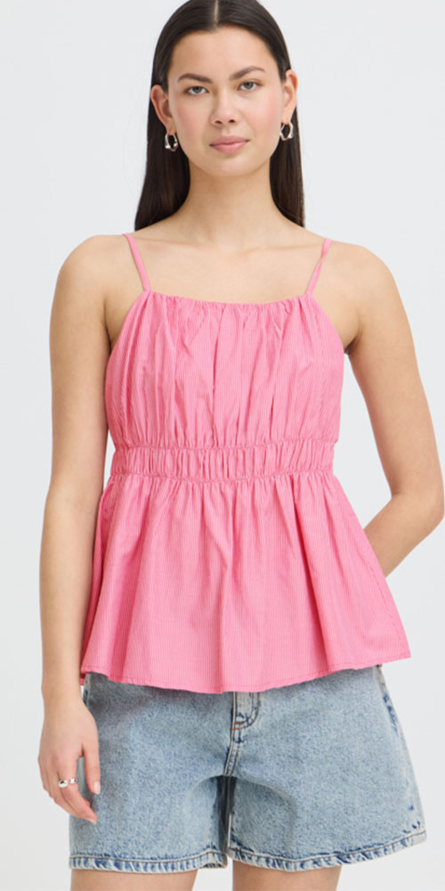 Ichi Seersucker Cami Blouse
