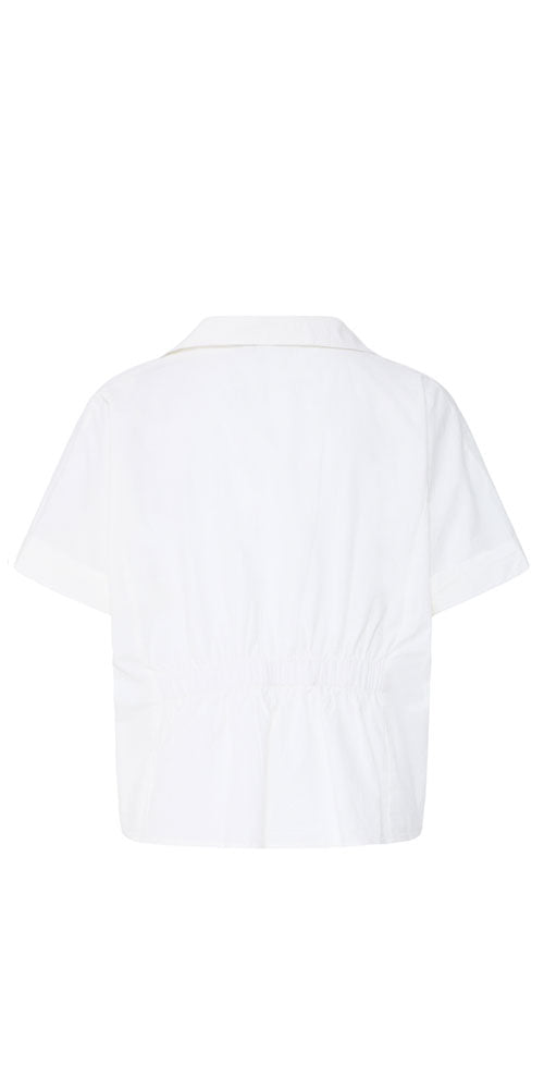 Ichi Cotton Collared Shirt, white