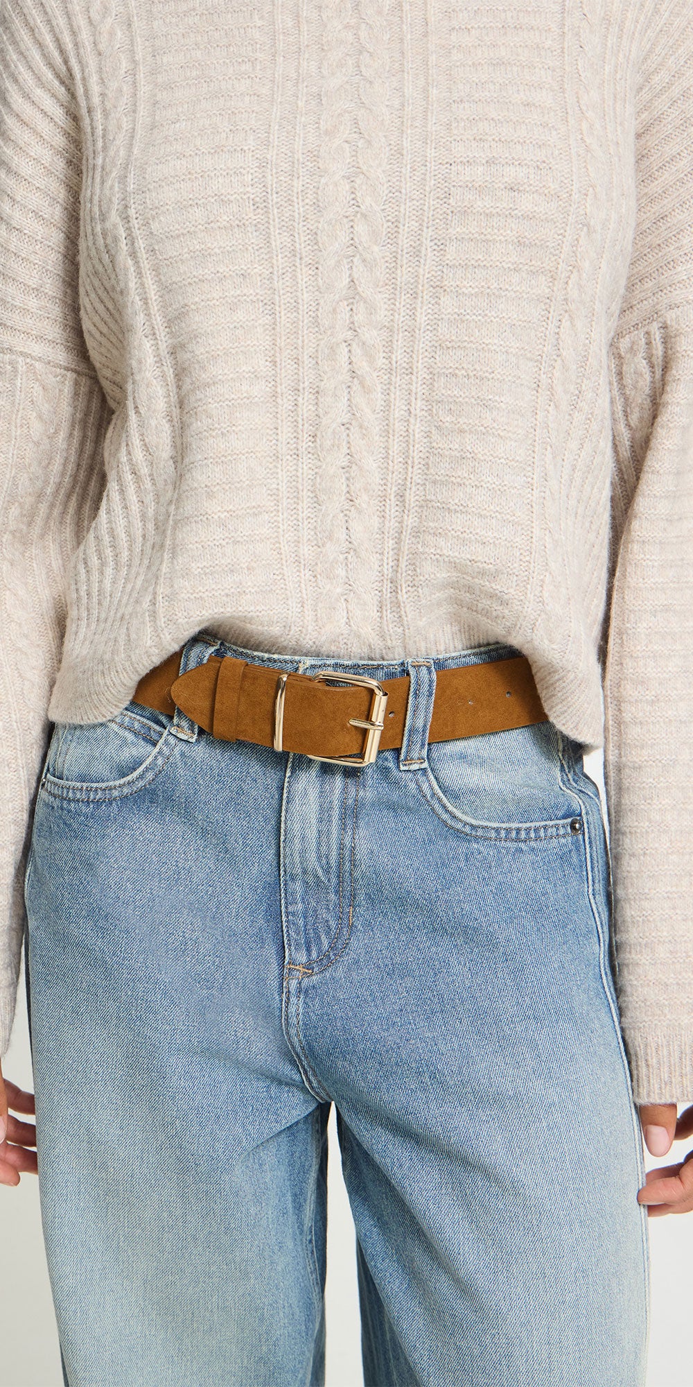 Ichi Faux Leather Belt, toasted coconut