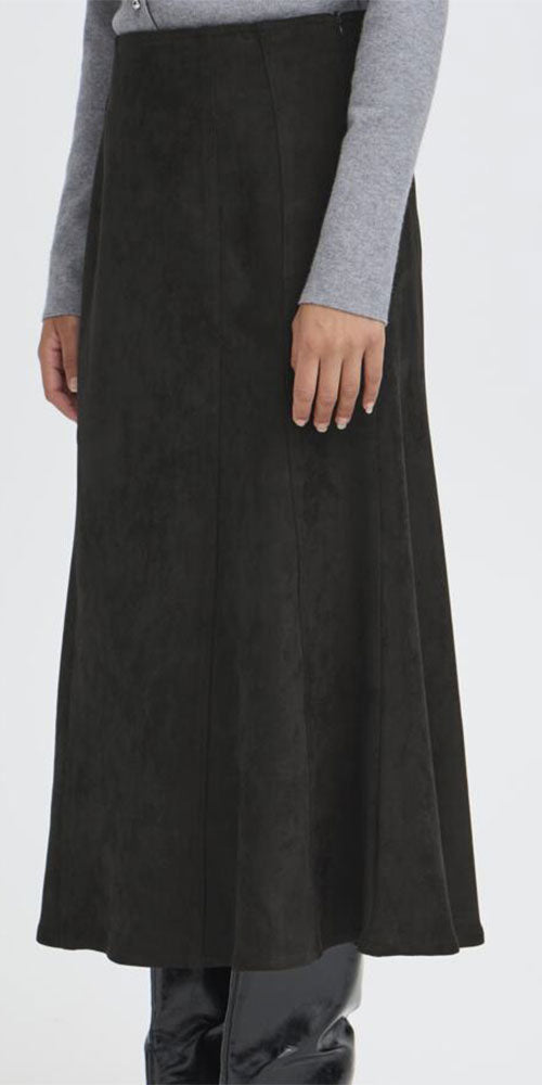 Ichi Faux Suede Tulip Skirt
