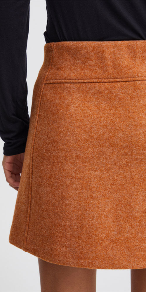 Ichi Felted A-line Skirt, pumpkin spice