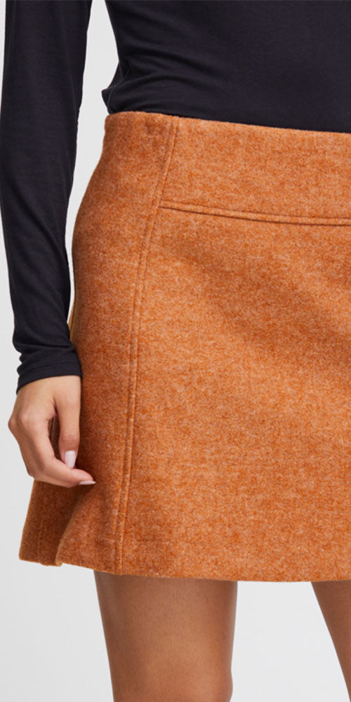 Ichi Felted A-line Skirt, pumpkin spice