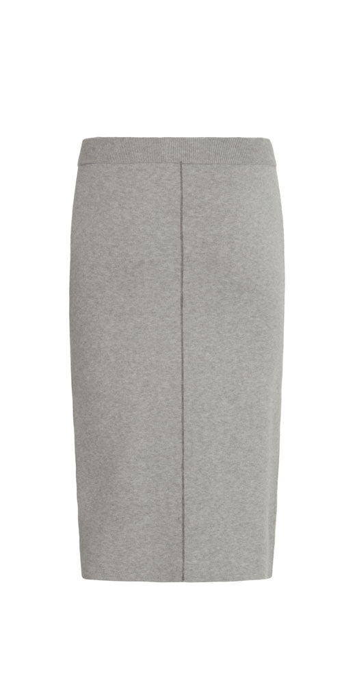 Ichi Smooth Knit Midi Skirt, grey