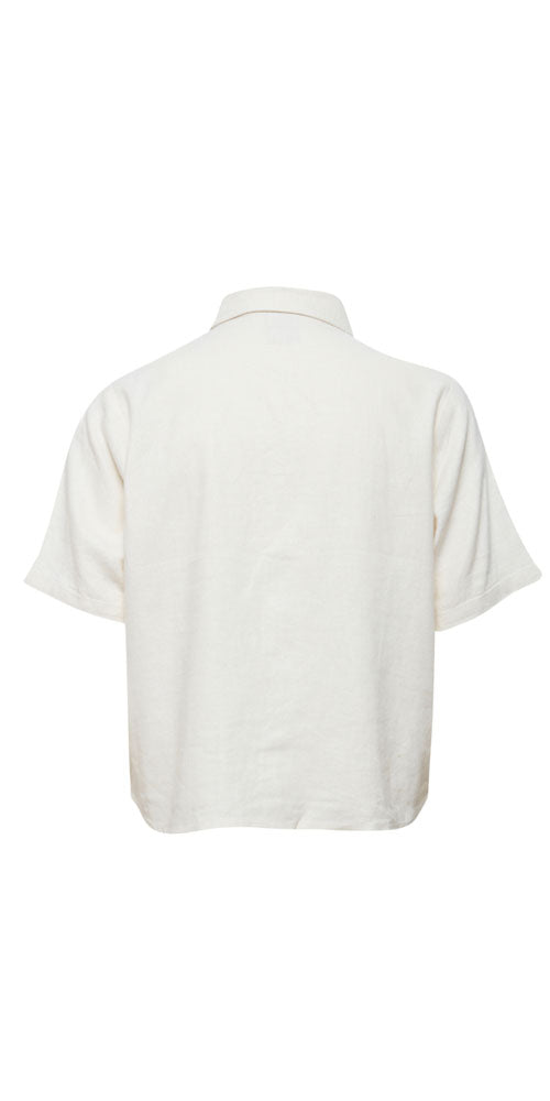Ichi Linen Blend Tie-Front Shirt