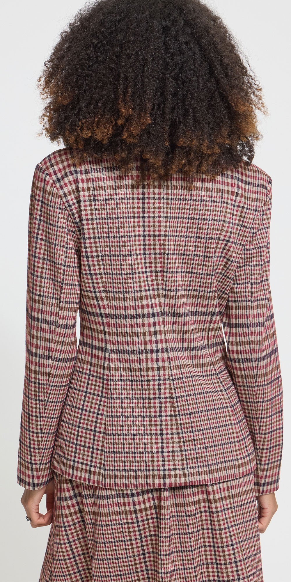 Ichi Plaid Ponte Blazer