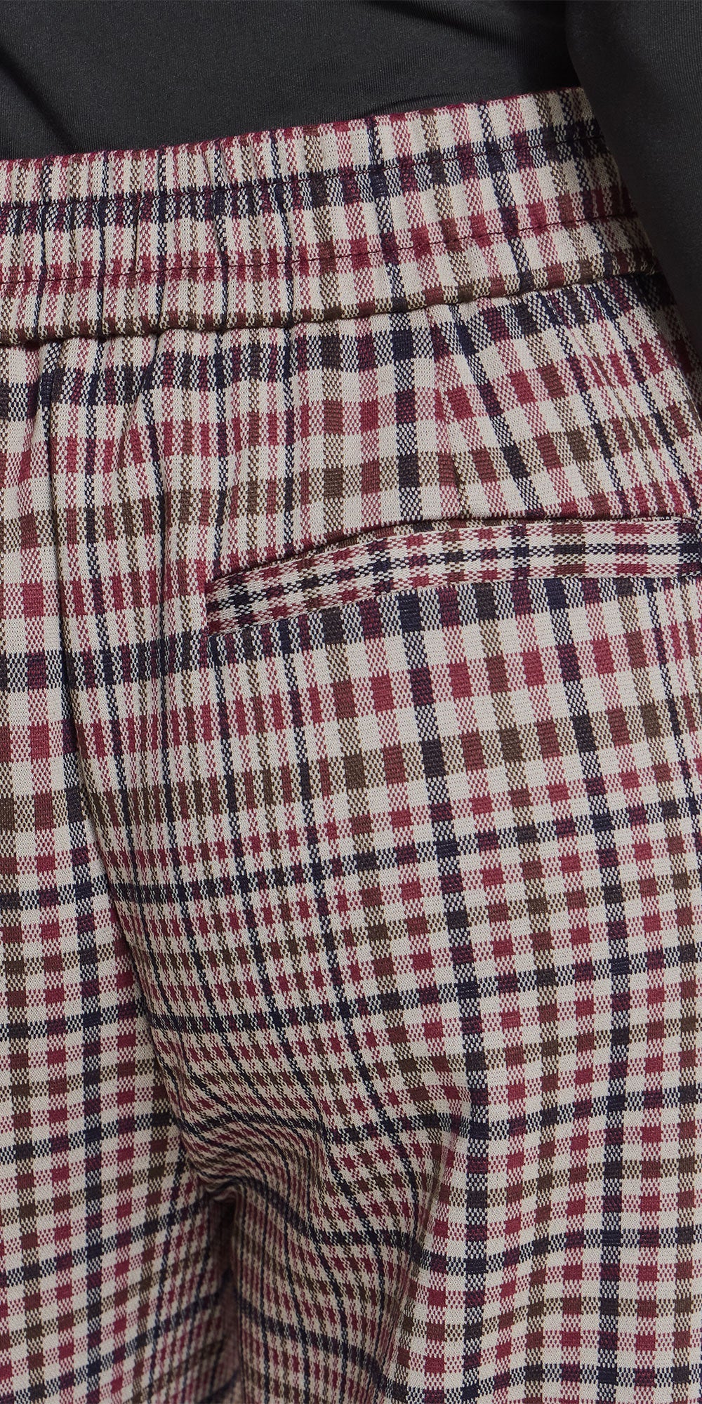 Ichi Plaid Ponte Trousers