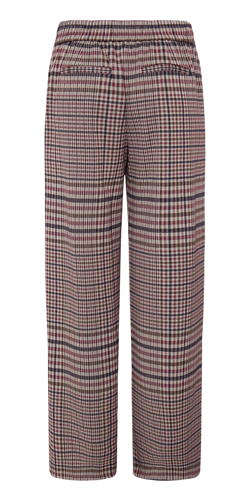 Ichi Plaid Ponte Trousers