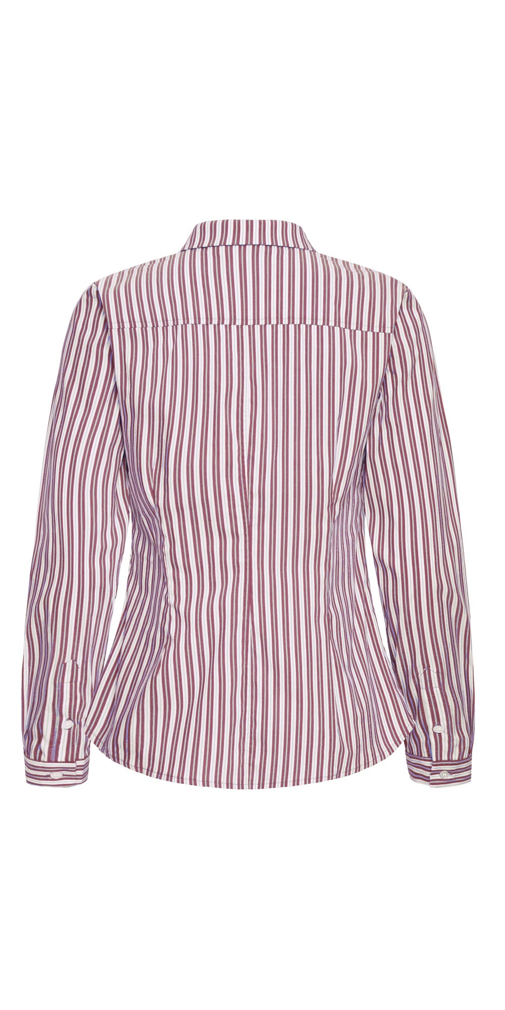 Ichi Semi-fitted Button Shirt, magenta stripe