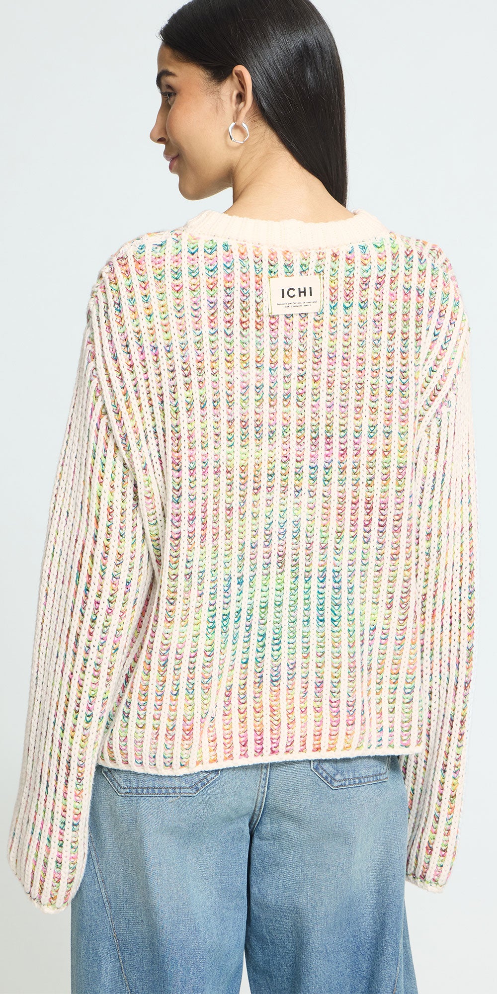 Ichi Multicoloured Shaker Knit Sweater